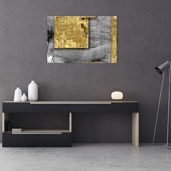 Slika - Zlatni kvadrati N⁰2 (90x60 cm)