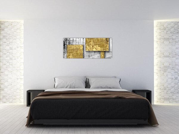 Slika - Zlatni kvadrati N⁰3 (120x50 cm)