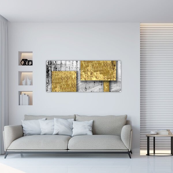 Slika - Zlatni kvadrati N⁰3 (120x50 cm)