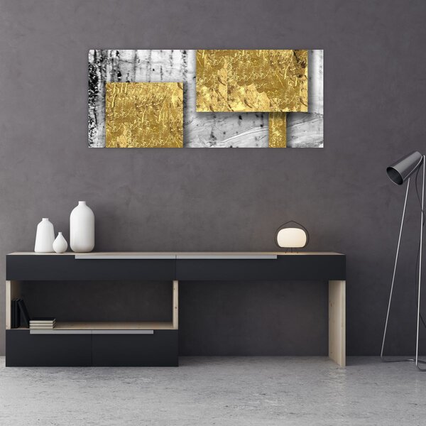 Slika - Zlatni kvadrati N⁰3 (120x50 cm)