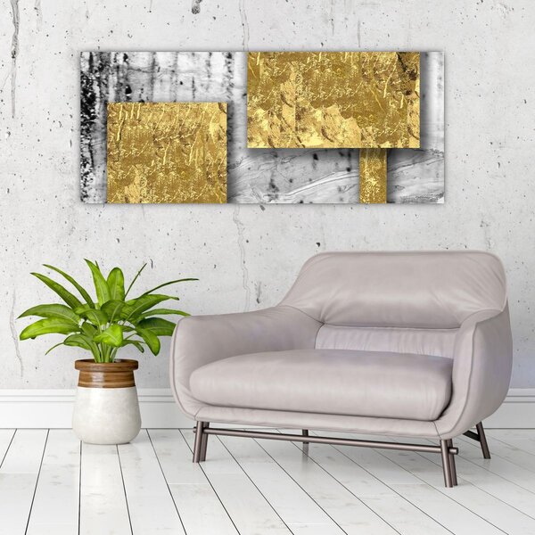 Slika - Zlatni kvadrati N⁰3 (120x50 cm)