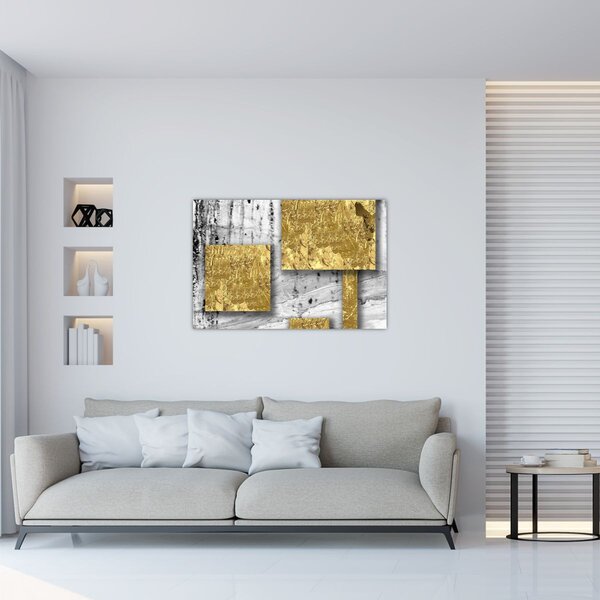 Slika - Zlatni kvadrati N⁰3 (90x60 cm)