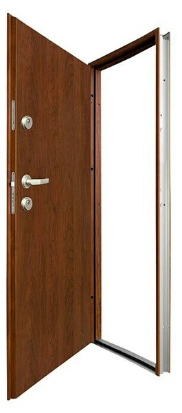Metalna ulazna vrata Tango (900 x 2.000 mm, Smjer otvaranja: Lijevo, Smeđe boje)
