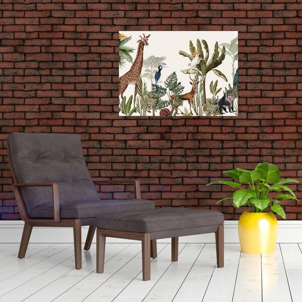 Slika - Džungla puna životinja (70x50 cm)
