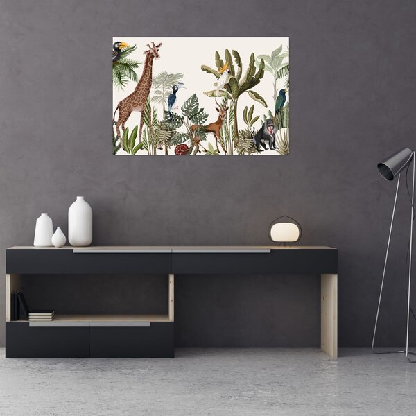 Slika - Džungla puna životinja (90x60 cm)