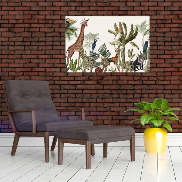 Slika - Džungla puna životinja (90x60 cm)