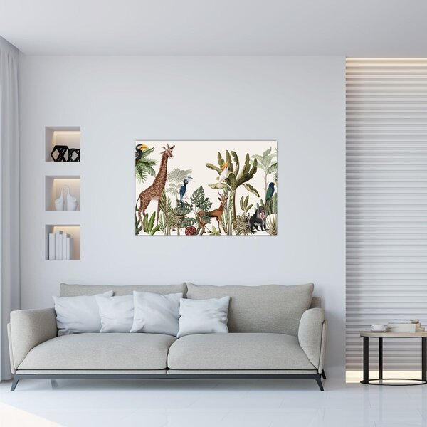 Slika - Džungla puna životinja (90x60 cm)