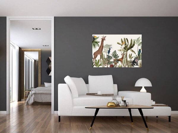 Slika - Džungla puna životinja (90x60 cm)