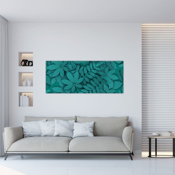 Slika - Tirkizno lišće (120x50 cm)
