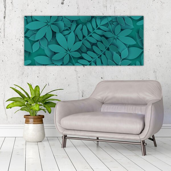 Slika - Tirkizno lišće (120x50 cm)