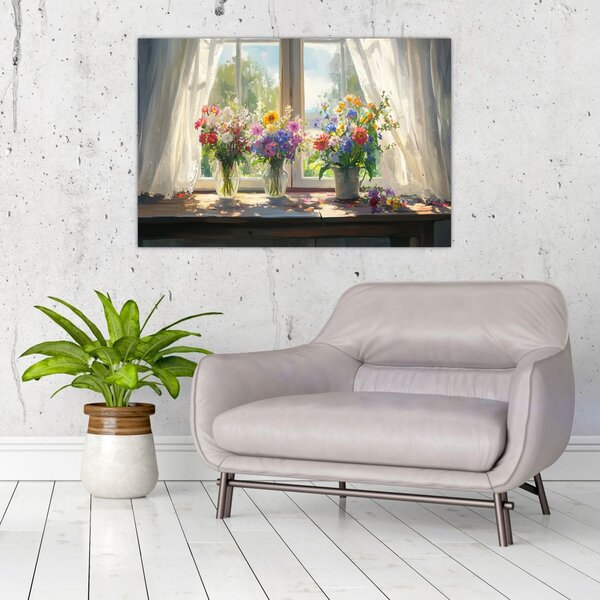 Slika - Buket kraj prozora (90x60 cm)