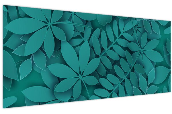 Slika - Tirkizno lišće (120x50 cm)