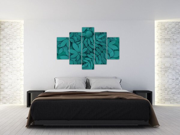 Slika - Tirkizno lišće (150x105 cm)