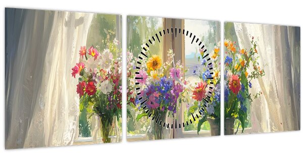 Slika - Buket kraj prozora (sa satom) (90x30 cm)