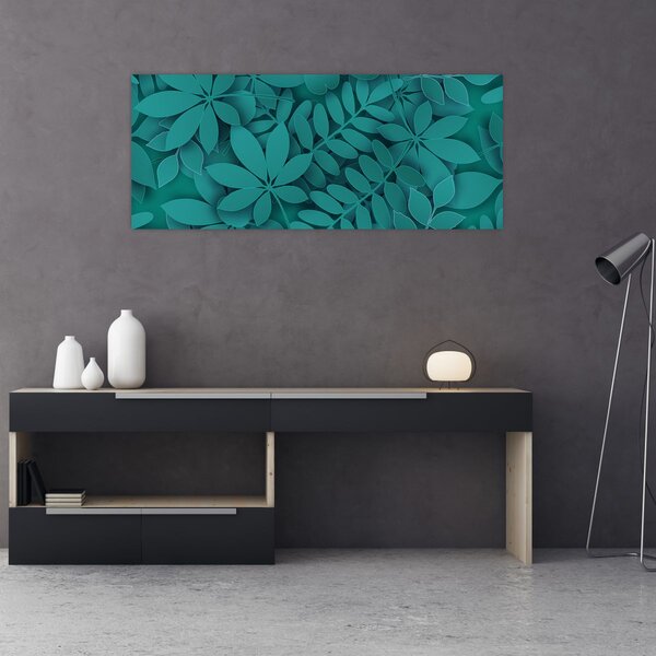 Slika - Tirkizno lišće (120x50 cm)