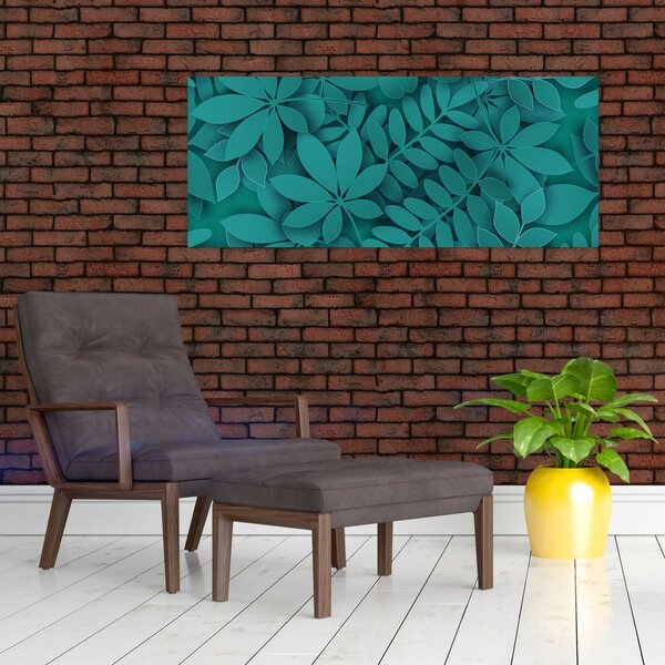Slika - Tirkizno lišće (120x50 cm)