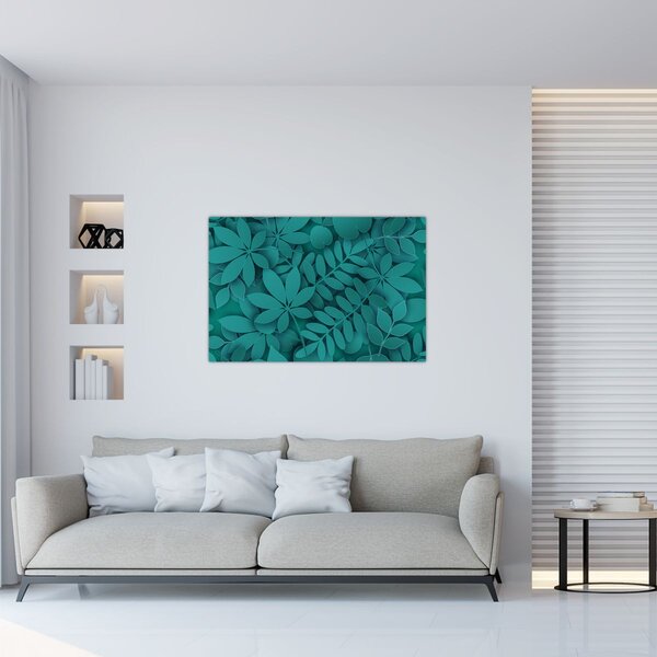 Slika - Tirkizno lišće (90x60 cm)