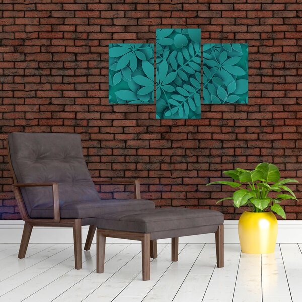 Slika - Tirkizno lišće (90x60 cm)