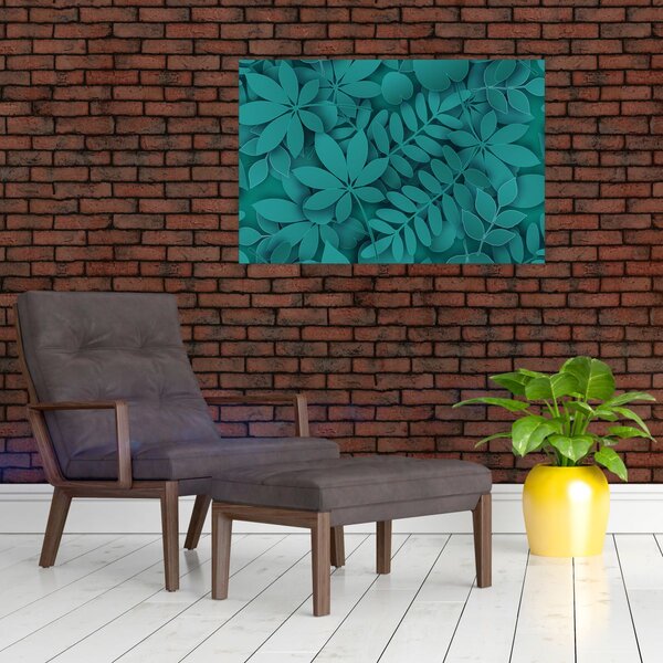 Slika - Tirkizno lišće (90x60 cm)
