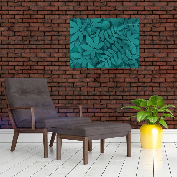 Slika - Tirkizno lišće (70x50 cm)
