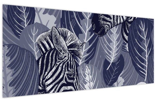 Slika - Plave zebre (120x50 cm)