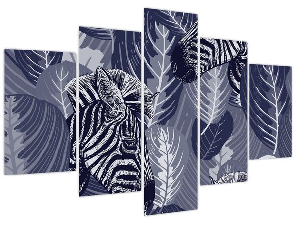 Slika - Plave zebre (150x105 cm)