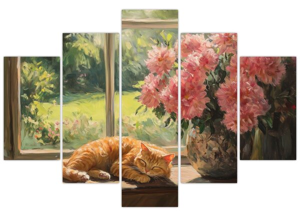 Slika - Mačka na prozoru (150x105 cm)