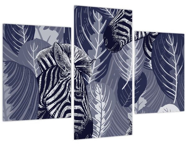 Slika - Plave zebre (90x60 cm)
