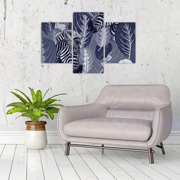 Slika - Plave zebre (90x60 cm)