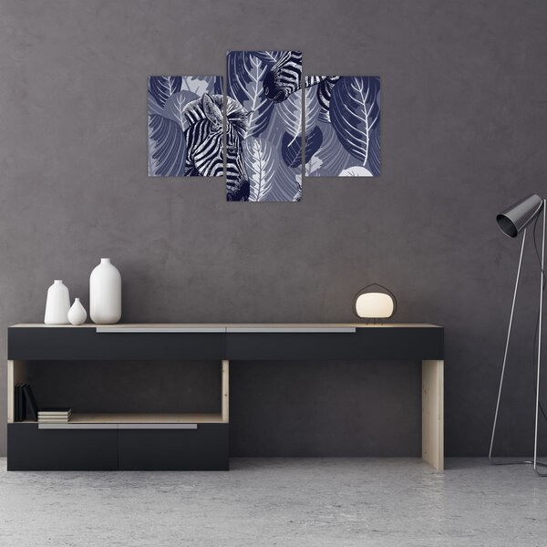 Slika - Plave zebre (90x60 cm)