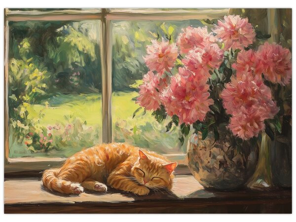 Slika - Mačka na prozoru (70x50 cm)