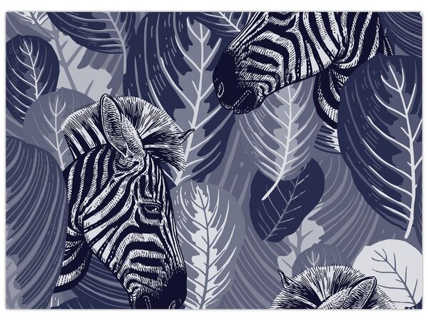 Slika - Plave zebre (70x50 cm)