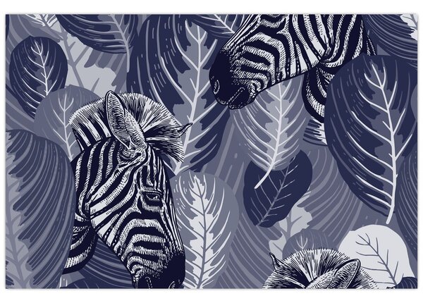 Slika - Plave zebre (90x60 cm)