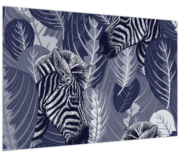 Slika - Plave zebre (90x60 cm)