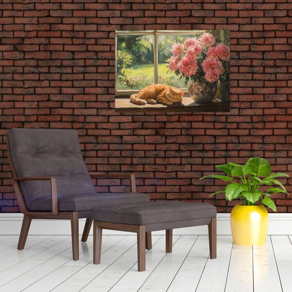 Slika - Mačka na prozoru (70x50 cm)