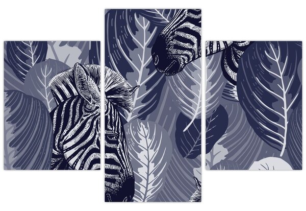 Slika - Plave zebre (90x60 cm)