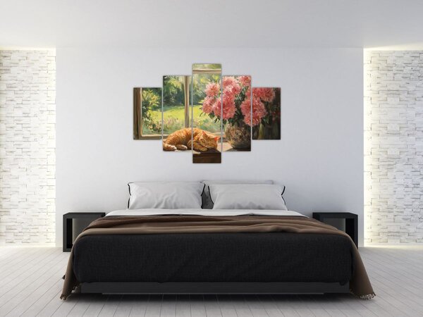Slika - Mačka na prozoru (150x105 cm)