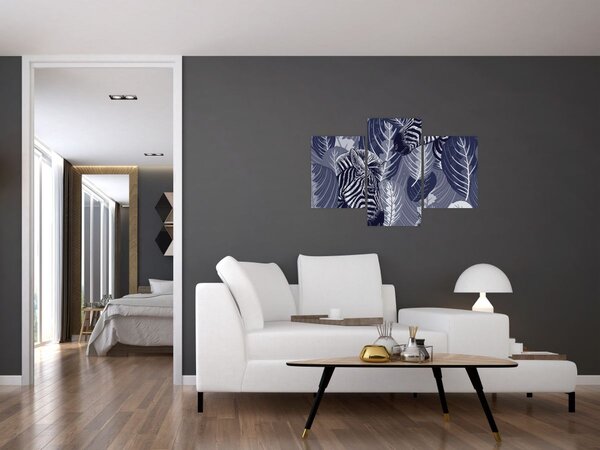 Slika - Plave zebre (90x60 cm)
