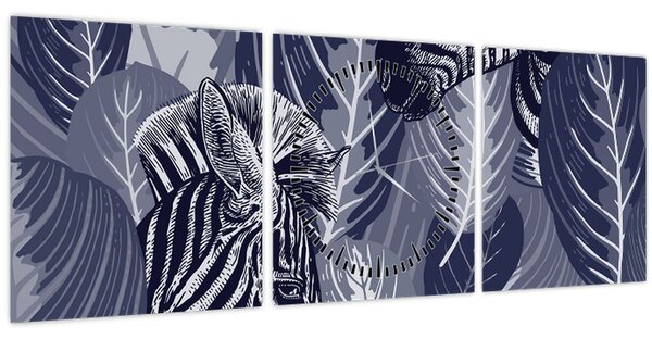 Slika - Plave zebre (sa satom) (90x30 cm)