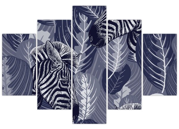 Slika - Plave zebre (150x105 cm)