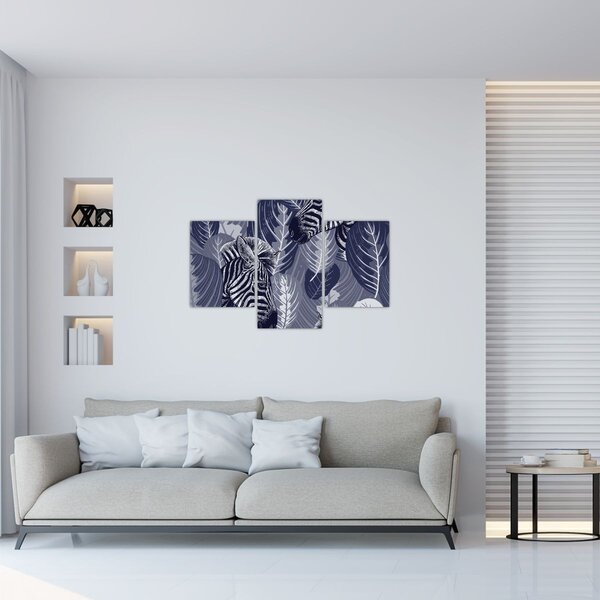 Slika - Plave zebre (90x60 cm)