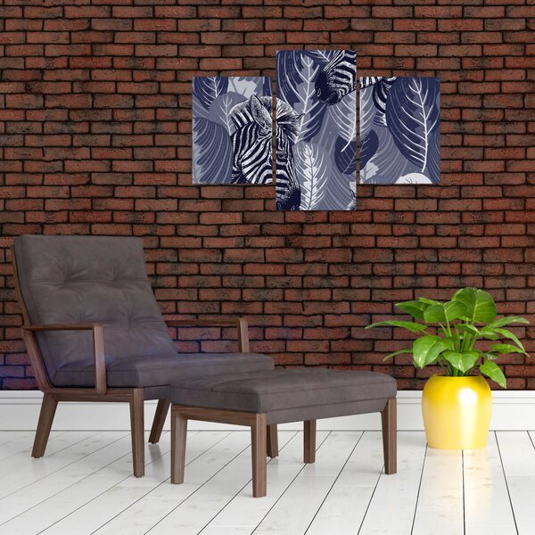 Slika - Plave zebre (90x60 cm)