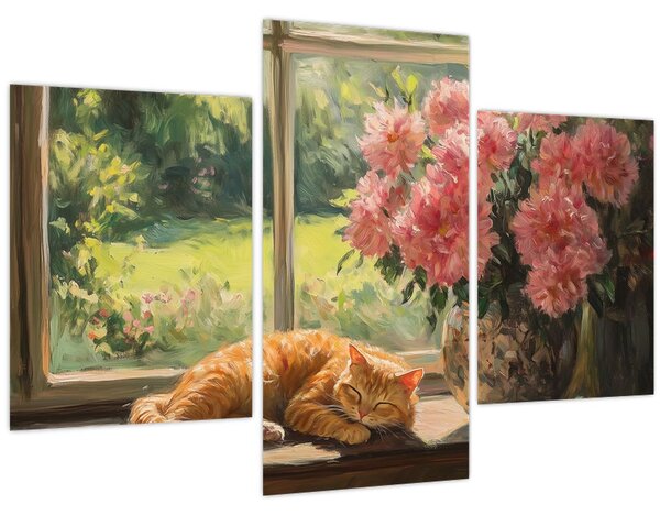 Slika - Mačka na prozoru (90x60 cm)