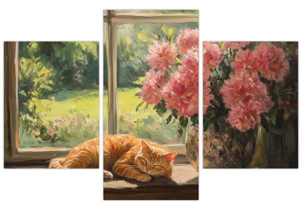 Slika - Mačka na prozoru (90x60 cm)