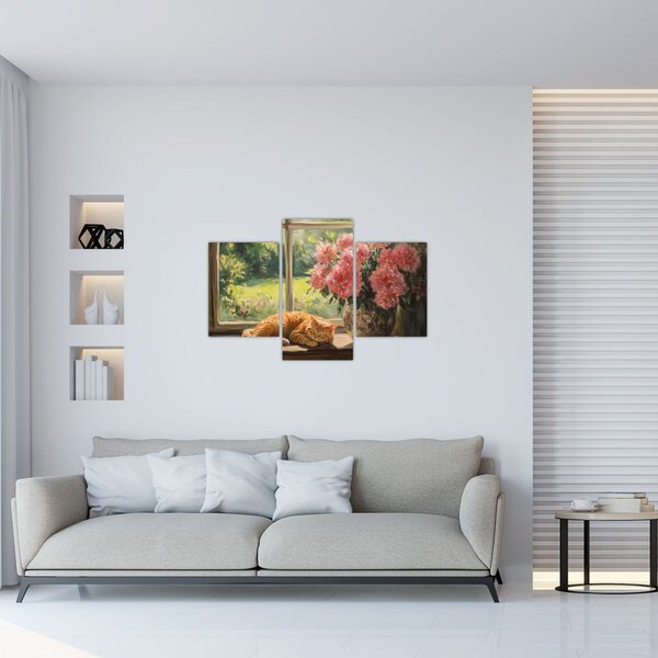 Slika - Mačka na prozoru (90x60 cm)