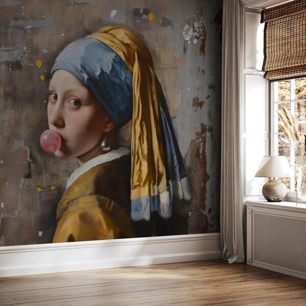 Foto tapeta - Moderna djevojka s biserom (147x102 cm)