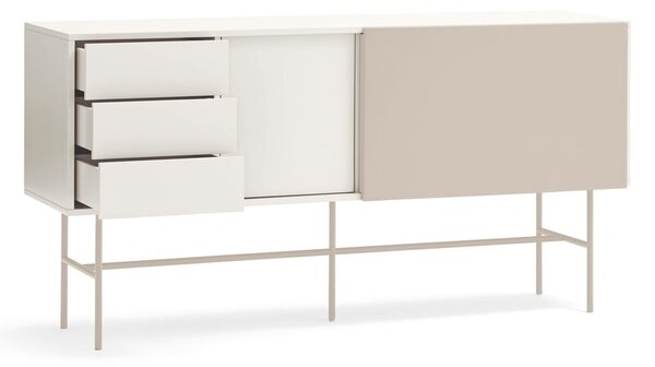 Bež/krem niska komoda s kliznim vratima 180x91 cm Nube – Teulat