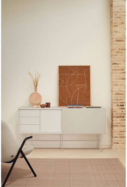 Bež/krem niska komoda s kliznim vratima 180x91 cm Nube – Teulat