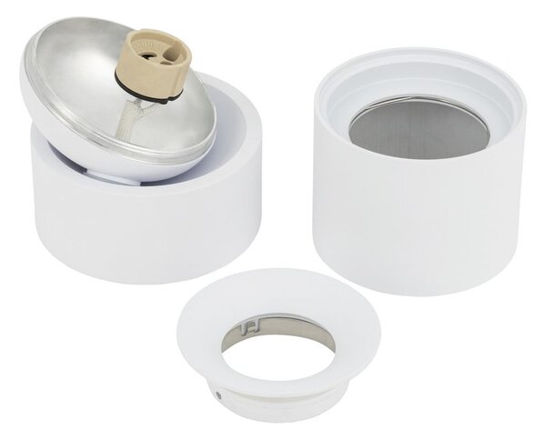 Nowodvorski Lighting Stropni reflektor Oscar, bijeli, aluminij, visina 13,5 cm, GU10, prigušiva, Bijela, Aluminij