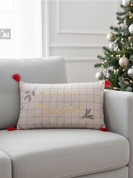 Sinsay - Božićna jastuk s natpisom „Merry Christmas”